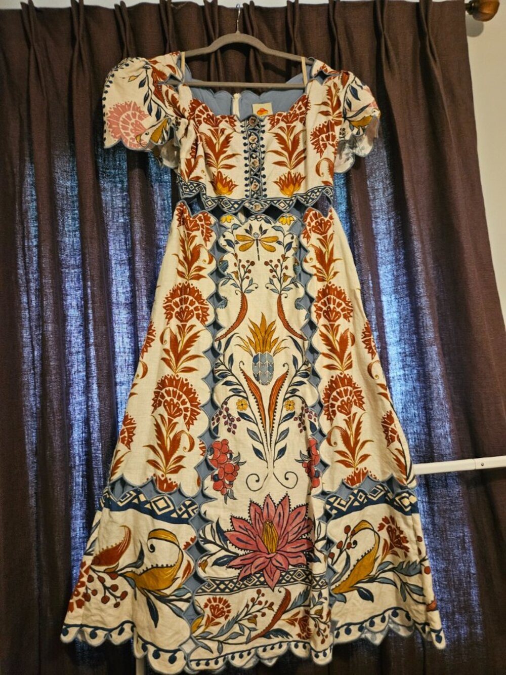 Cream Romantic Lightness Short Sleeve Midi Dress - Picture 3 of 8